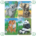 Lot de 4 puzzles Animaux du monde