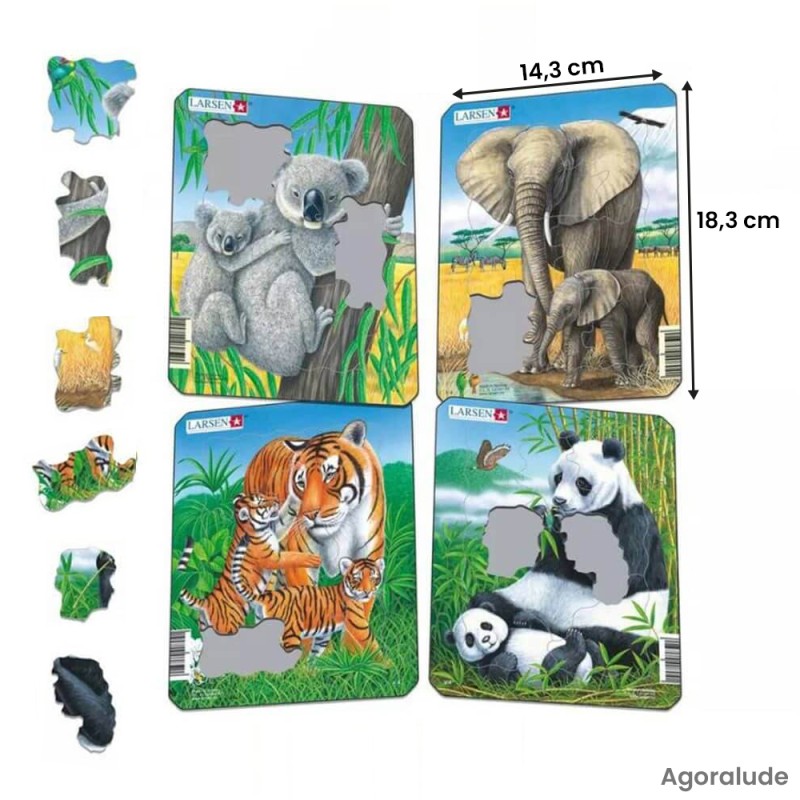 Puzzles animaux du monde - Puzzle pour troubles cognitifs