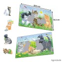 Lot de 2 puzzles avec contour Les chiens