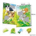 Lot de 2 puzzles avec contour Les chiens