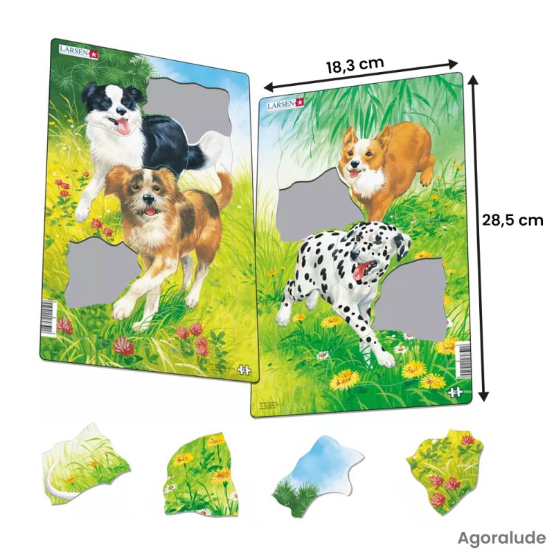 Lot de 2 puzzles avec contour Les chiens