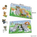 Lot de 2 puzzles avec contour Les chiots