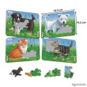 Puzzle 4 chiots et chatons