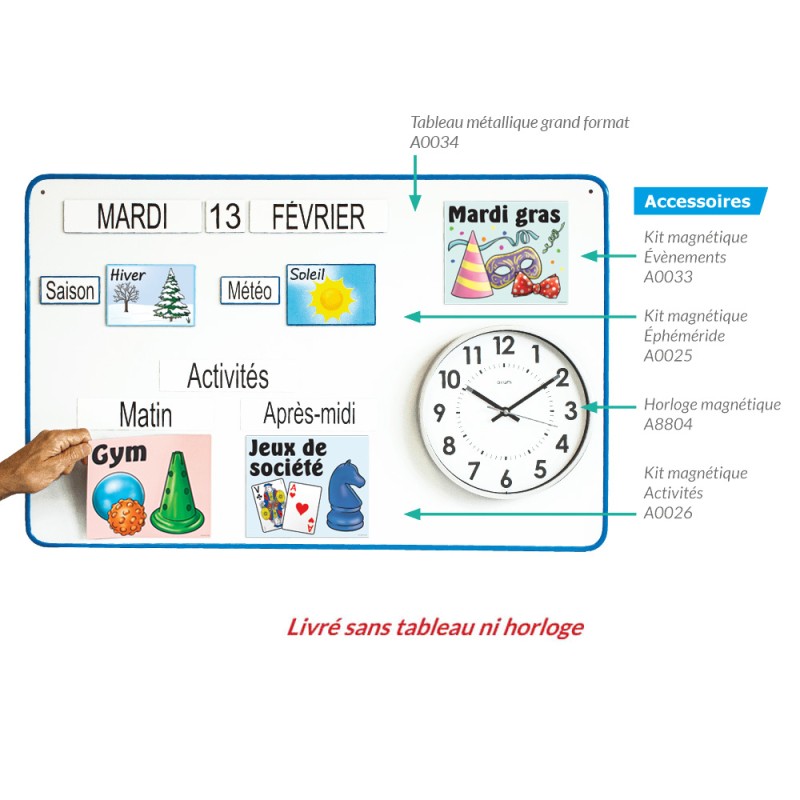 Kit éphéméride magnétique - tableaux, panneaux d'affichage pour ehpad