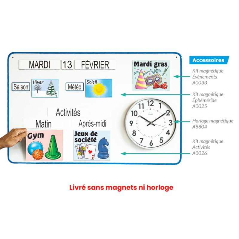 Tableau métallique grand format - éphéméride magnétique