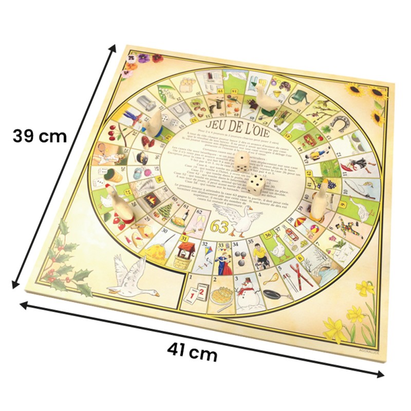 Jeu de l’oie - plateau grand format en bois - jeux intergénérationnels
