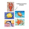 Aquapaint peinture à l'eau Animaux marins - lot de 5 tableaux réutilisables