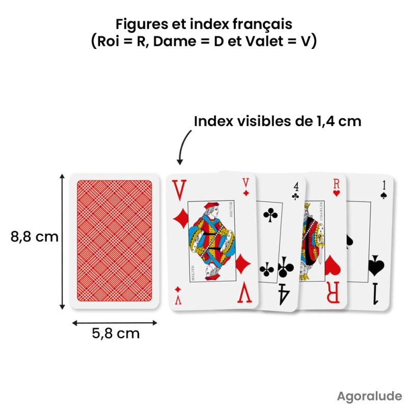 Jeu de 54 cartes à 2 grands index français