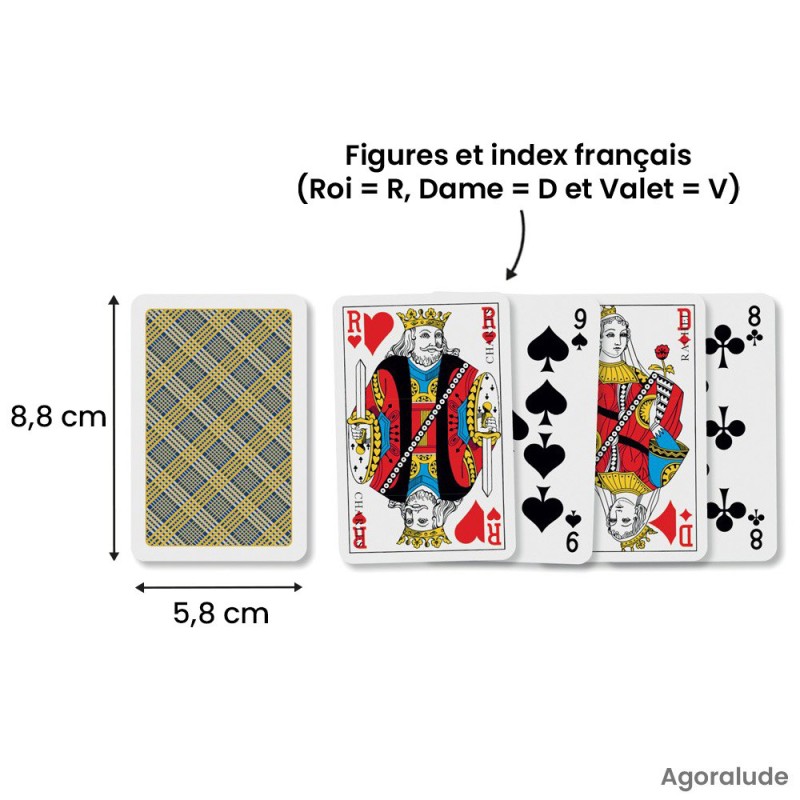 32 cartes 100% plastique index français