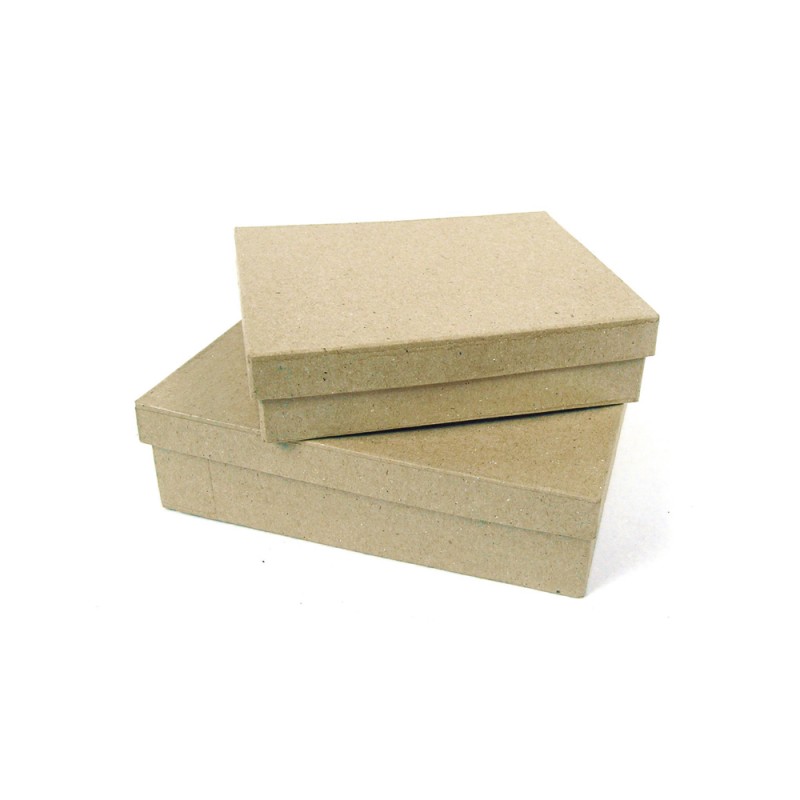 4 petites boîtes en carton de forme rectangulaire à décorer