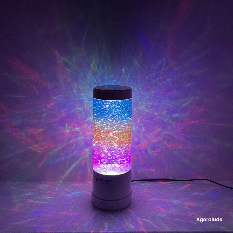 Tube sensoriel arc-en-ciel lumineux – Relaxation pour seniors