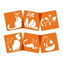 Lot de 6 pochoirs Chats