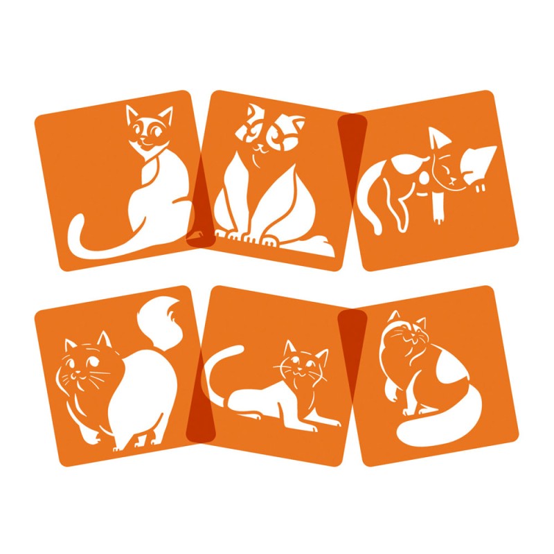 Lot de 6 pochoirs Chats