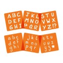 lot de 6 pochoirs alphabet