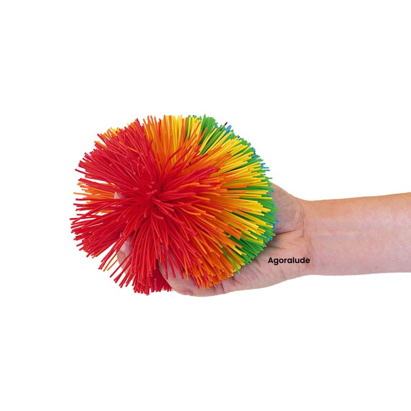 Grande balle tactile multicolore - balle pompon