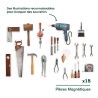 L'établi - 18 pièces magnétiques et support