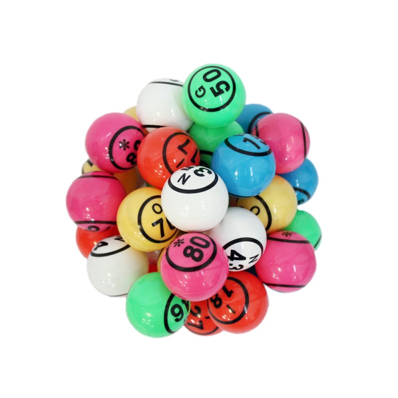 Sac de 90 boules géantes de loto Ø 3,8 cm