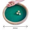 Grande Piste de dés en bois avec 5 grand dés de 25 mm
