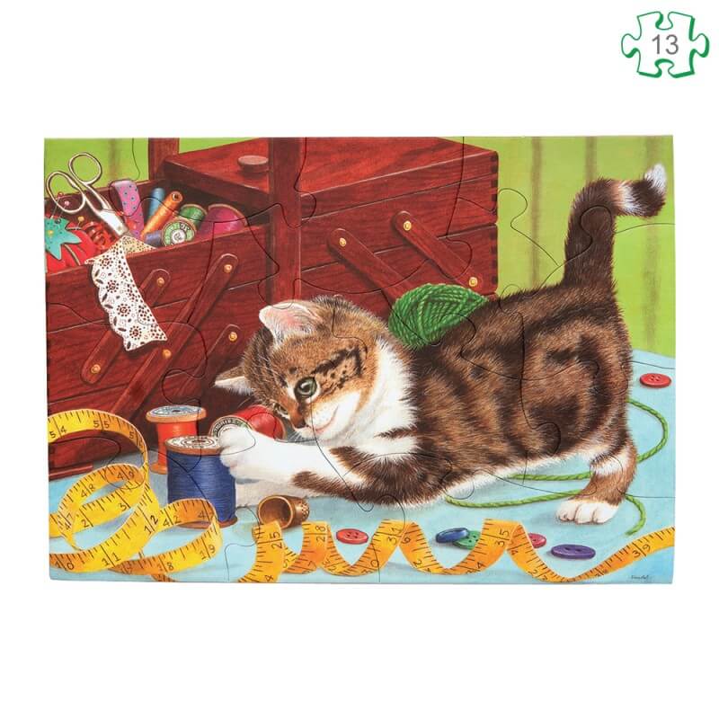 Puzzle adapté La vie d'un chaton - 13 pièces