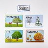 Lot de 5 magnets jour saisons  - déstockage
