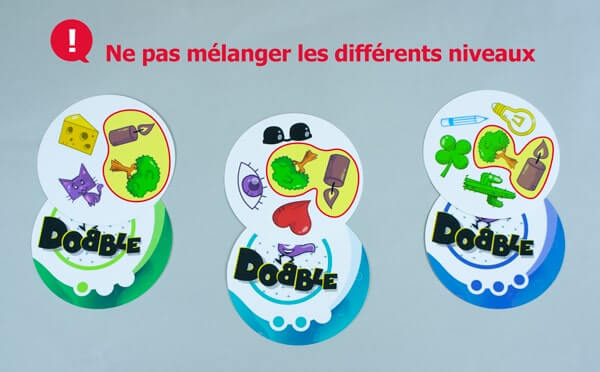 Ne pas mélanger les niveaux du Dobble Access+