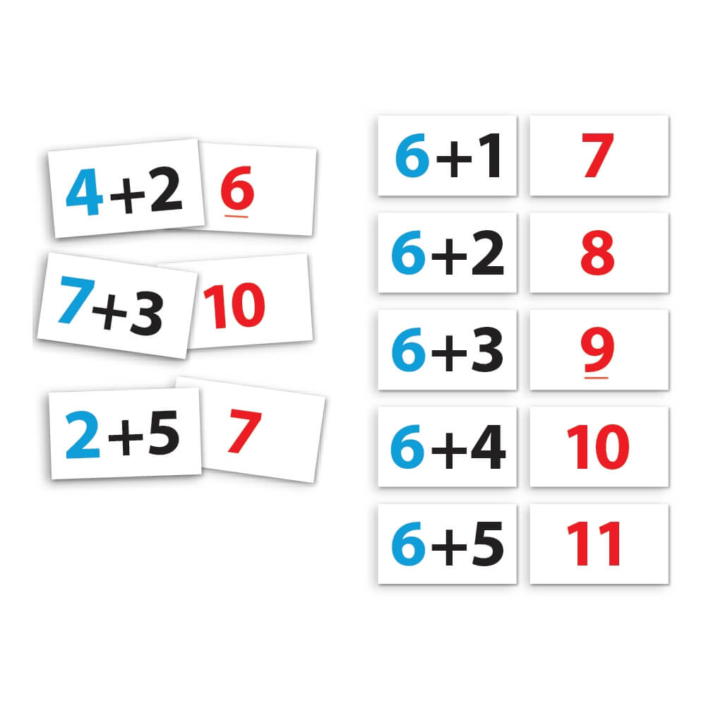 Jeu De Mathématiques Avec Des Nombres Sur Table En Bois Blanc Vue