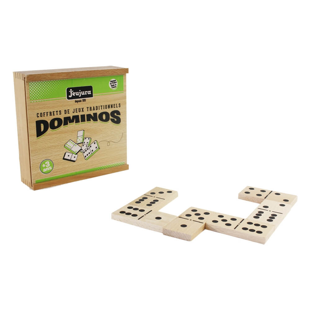 Jeu de dominos 9 chiffres boite en bois