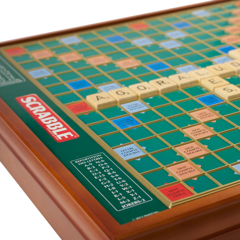 Jeu de société Scrabble Megableu Plateau Tournant en Bois de Luxe