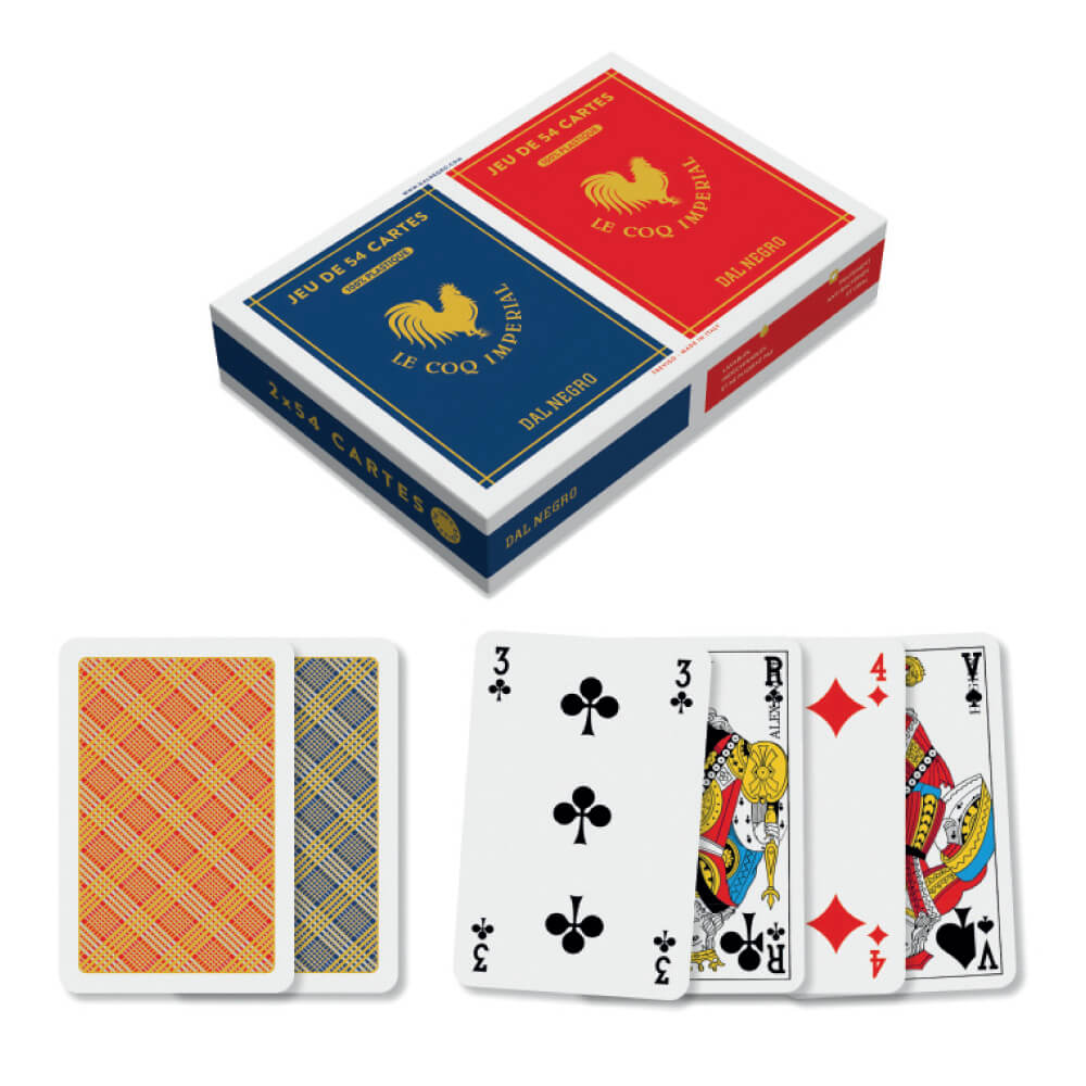2 jeux de 54 cartes 100% plastique à index français - Carte à jouer