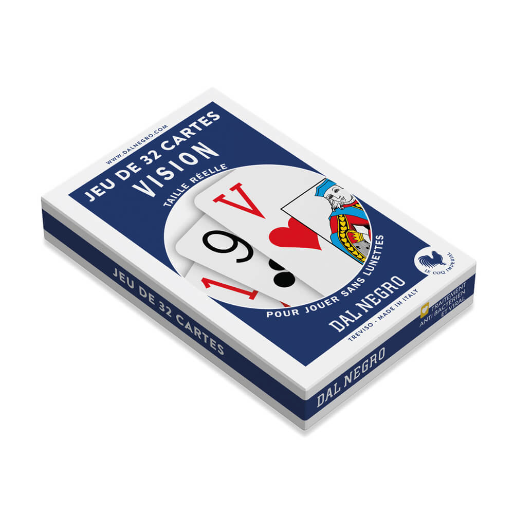 Jeu de 32 cartes à grands index français - Carte à jouer
