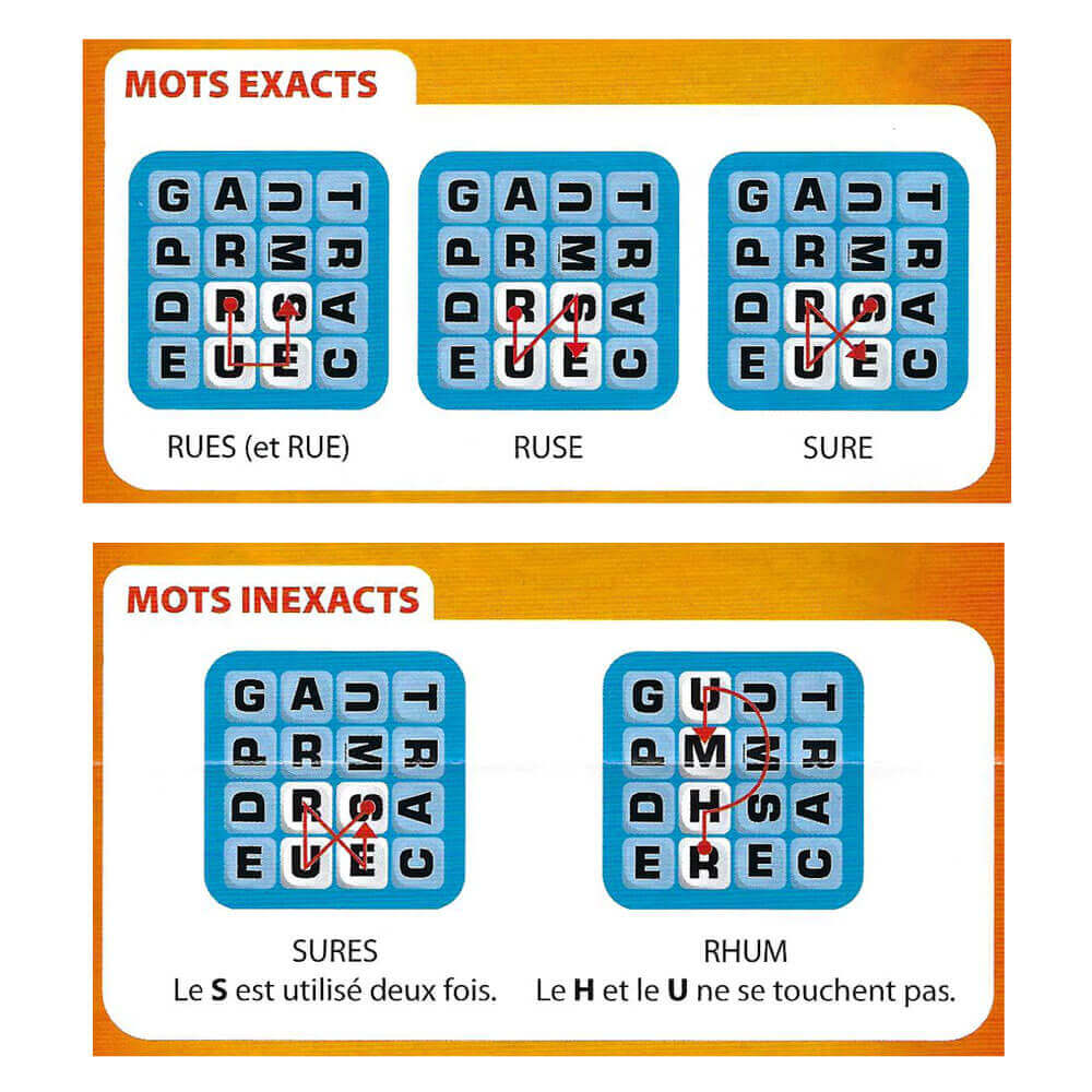 Boggle - Jeux de société de lettres - Trouver le plus de mots