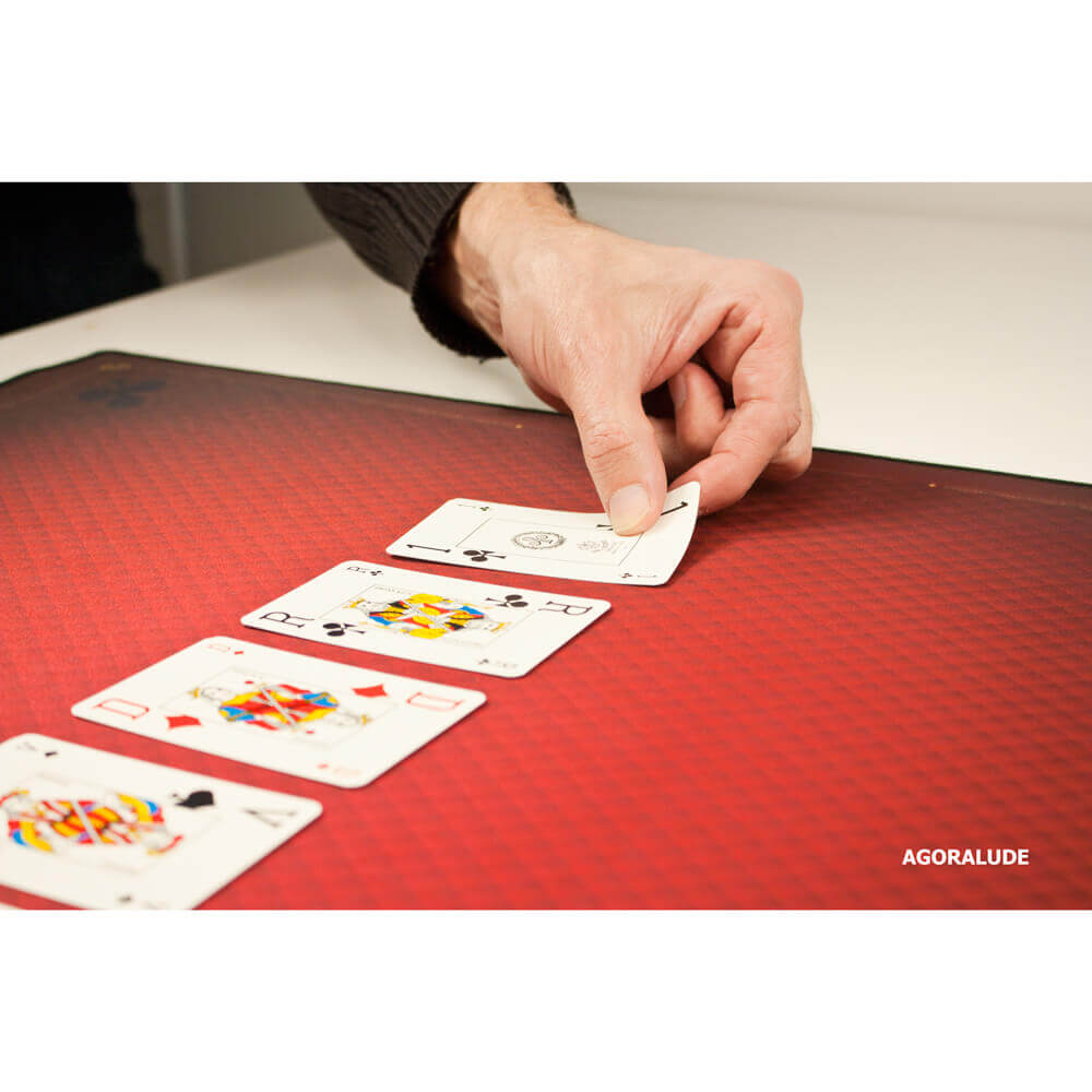 Tapis de jeux de cartes rouge 60 x 60 - Jouer au tarot, belote, Bridge